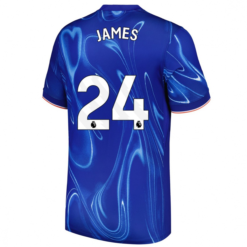 Kids Football Reece James #24 Blue White Home Jersey 2024/25 T-Shirt