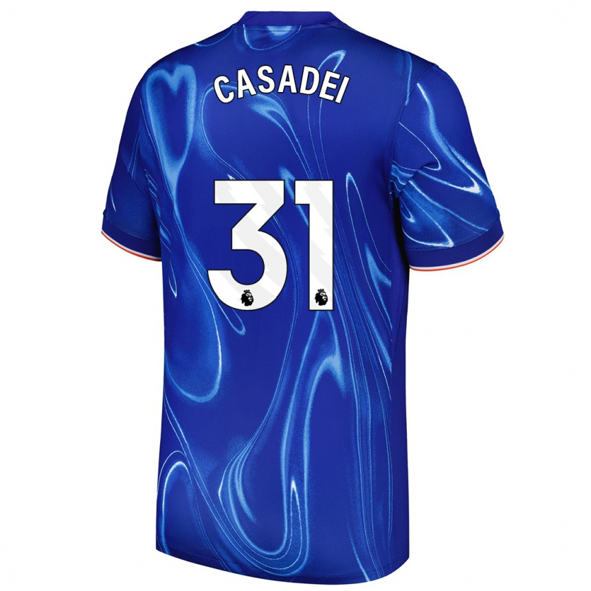 Kids Football Cesare Casadei #31 Blue White Home Jersey 2024/25 T-Shirt