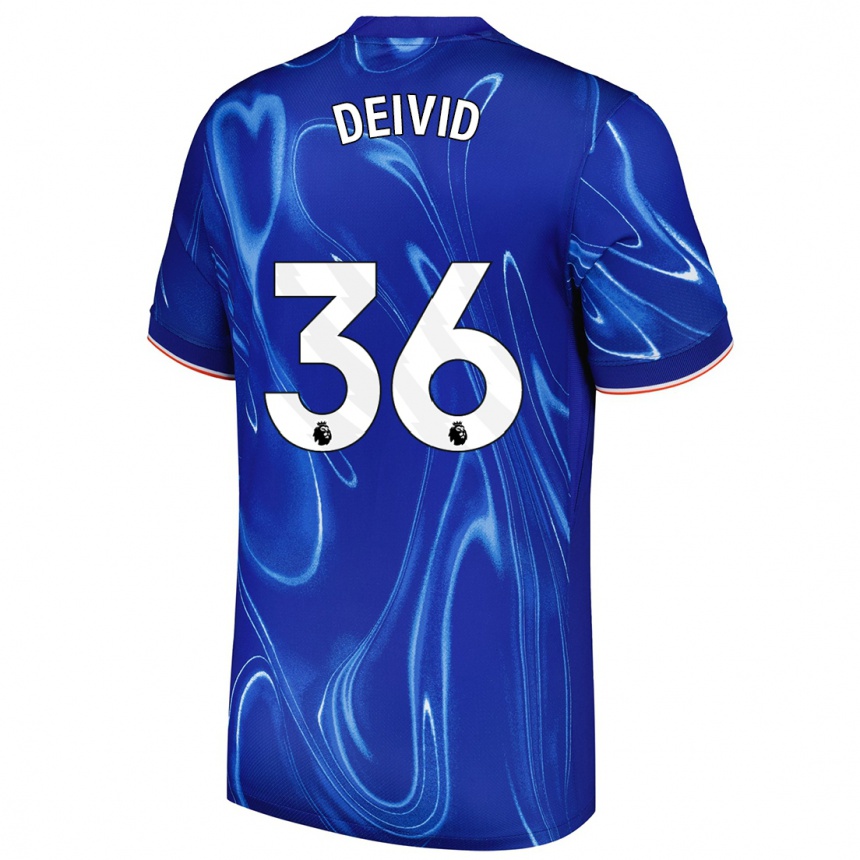 Kids Football Deivid Washington #36 Blue White Home Jersey 2024/25 T-Shirt