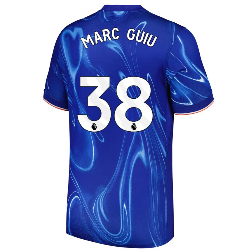 Kids Football Marc Guiu #38 Blue White Home Jersey 2024/25 T-Shirt