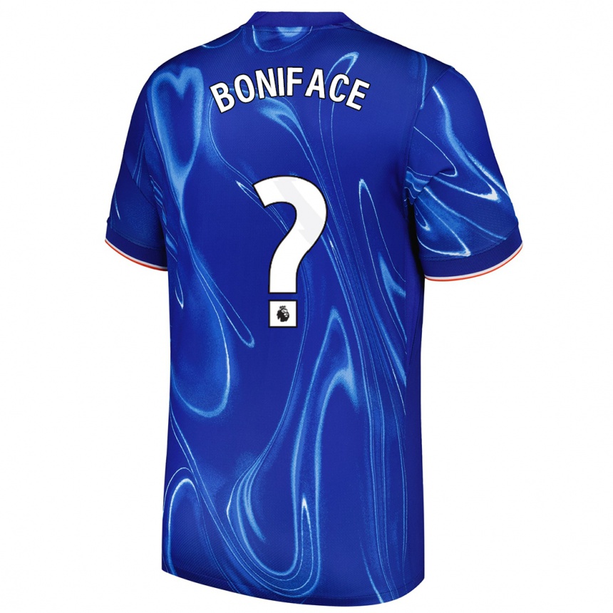 Kids Football Somto Boniface #0 Blue White Home Jersey 2024/25 T-Shirt