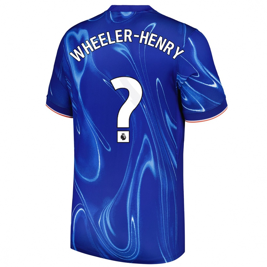 Kids Football Joseph Wheeler-Henry #0 Blue White Home Jersey 2024/25 T-Shirt