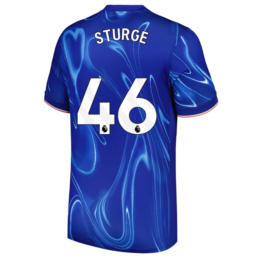 Kids Football Zak Sturge #46 Blue White Home Jersey 2024/25 T-Shirt