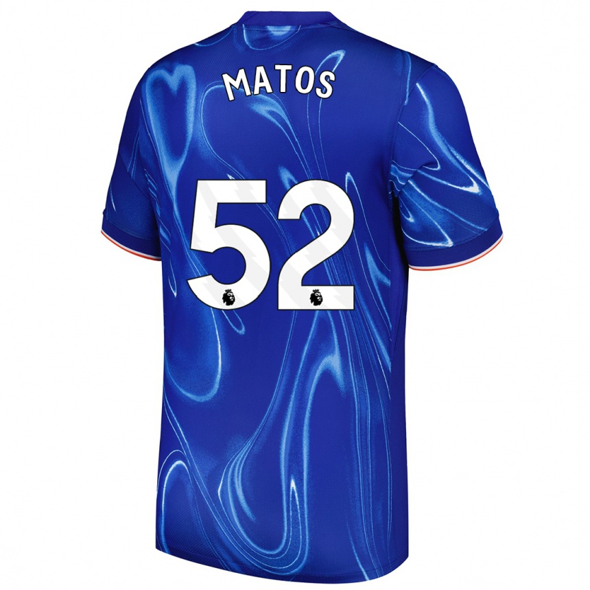 Kids Football Alex Matos #52 Blue White Home Jersey 2024/25 T-Shirt