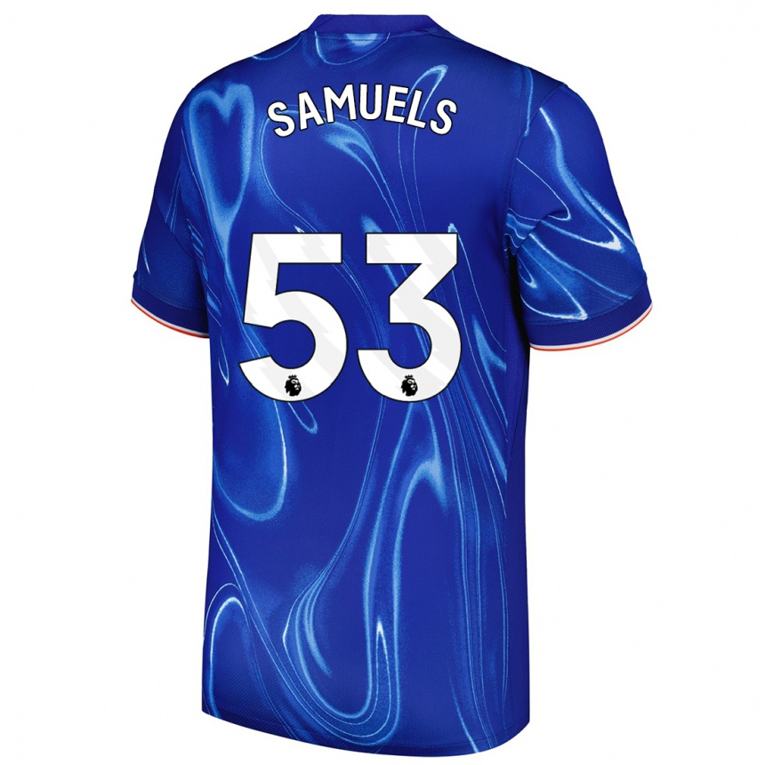 Kids Football Ishé Samuels-Smith #53 Blue White Home Jersey 2024/25 T-Shirt