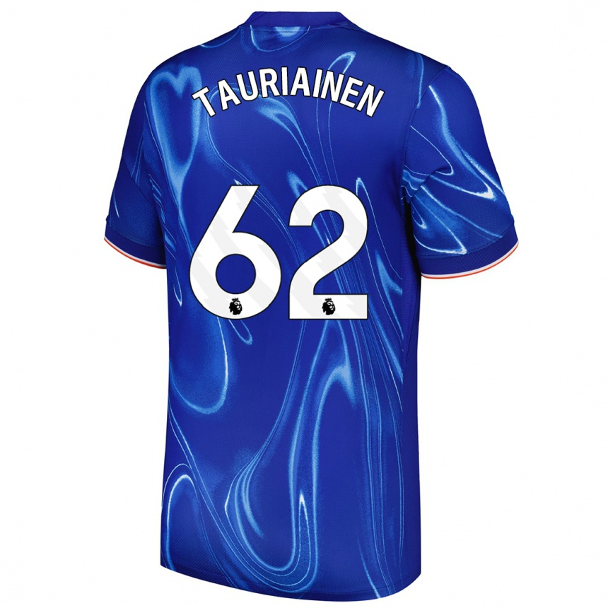 Kids Football Jimi Tauriainen #62 Blue White Home Jersey 2024/25 T-Shirt