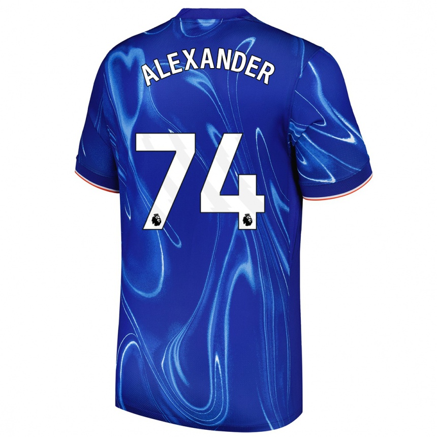 Kids Football Reiss Alexander Russell-Denny #74 Blue White Home Jersey 2024/25 T-Shirt