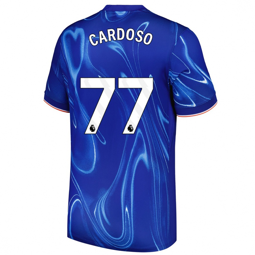 Kids Football Leo Cardoso #77 Blue White Home Jersey 2024/25 T-Shirt