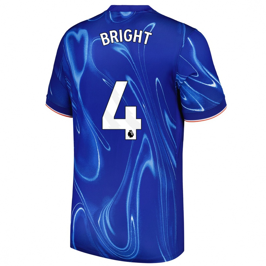 Kids Football Millie Bright #4 Blue White Home Jersey 2024/25 T-Shirt