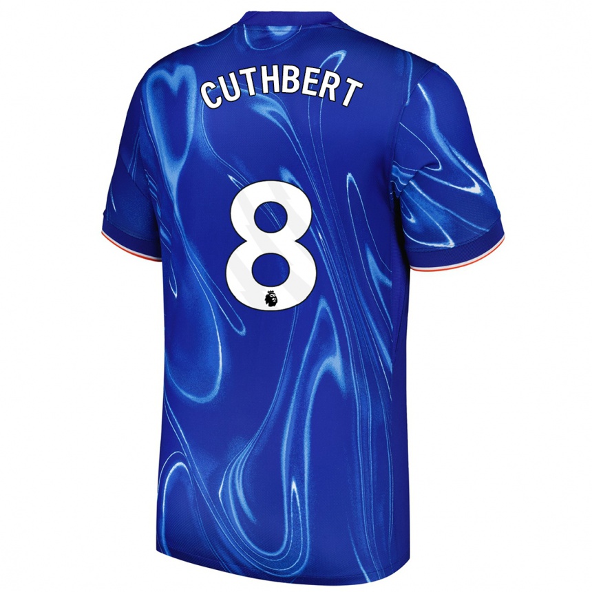 Kids Football Erin Cuthbert #8 Blue White Home Jersey 2024/25 T-Shirt