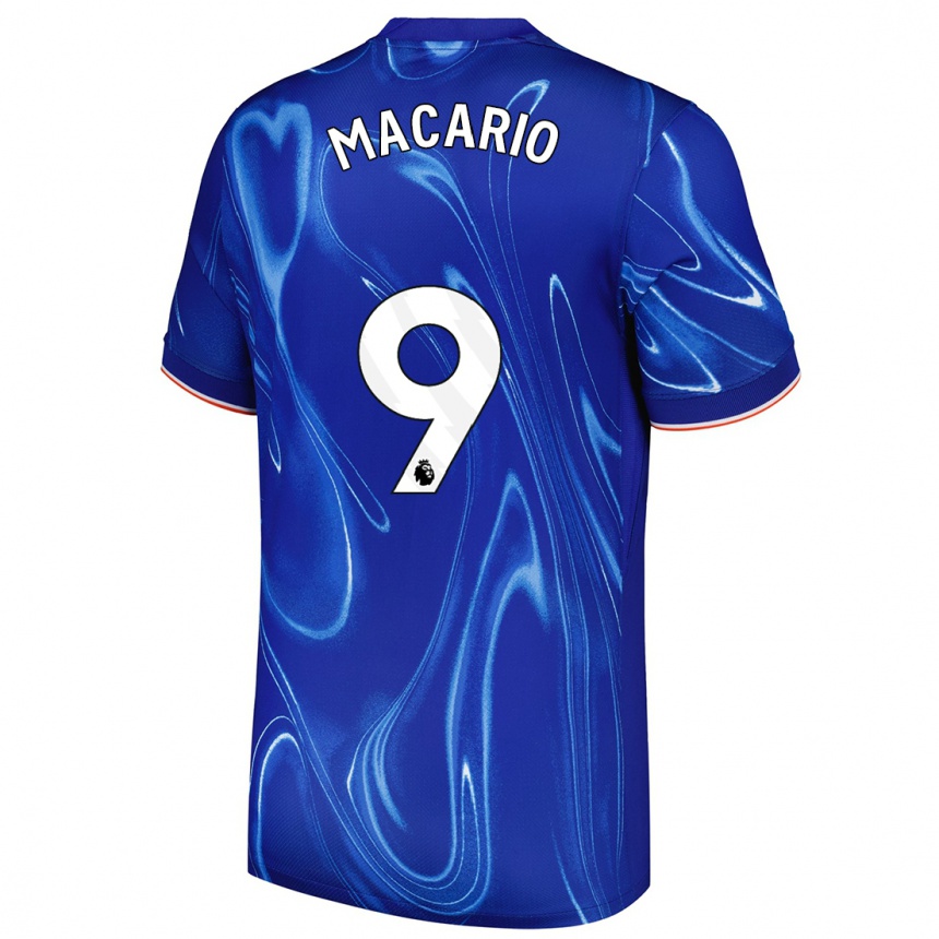 Kids Football Catarina Macario #9 Blue White Home Jersey 2024/25 T-Shirt