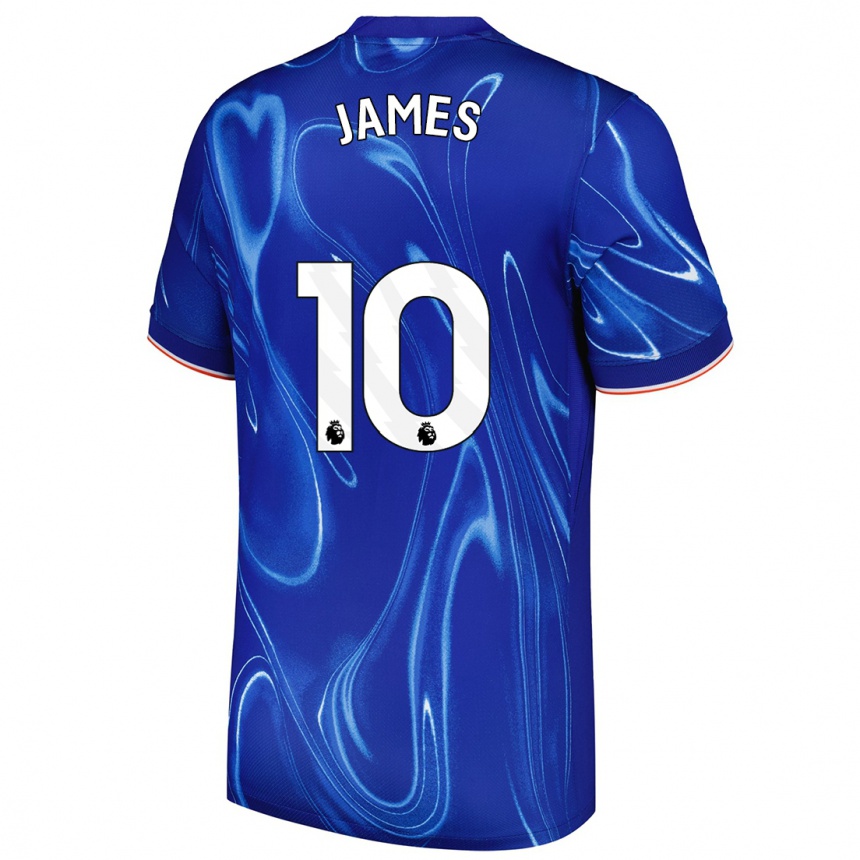 Kids Football Lauren James #10 Blue White Home Jersey 2024/25 T-Shirt