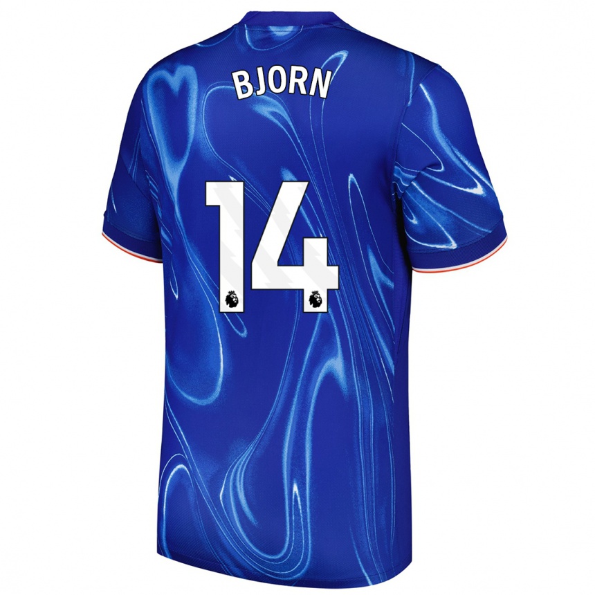 Kids Football Nathalie Björn #14 Blue White Home Jersey 2024/25 T-Shirt