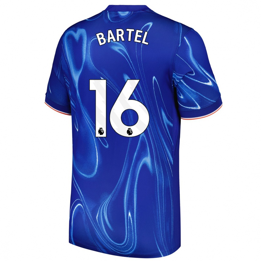 Kids Football Júlia Bartel #16 Blue White Home Jersey 2024/25 T-Shirt