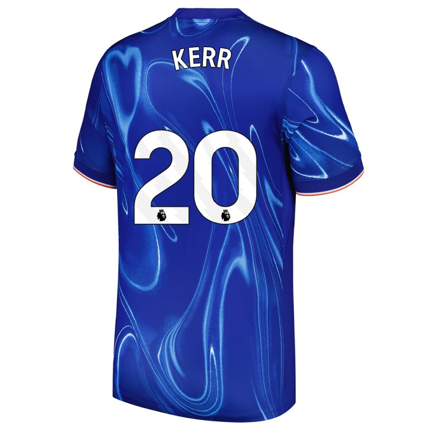 Kids Football Sam Kerr #20 Blue White Home Jersey 2024/25 T-Shirt