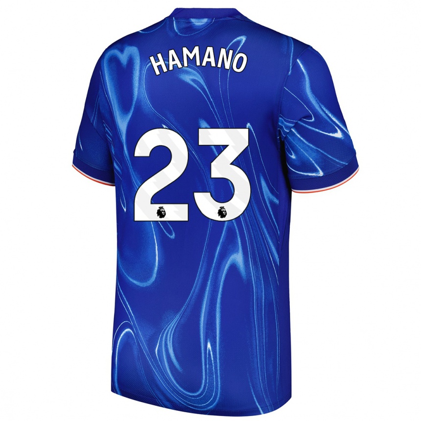 Kids Football Maika Hamano #23 Blue White Home Jersey 2024/25 T-Shirt