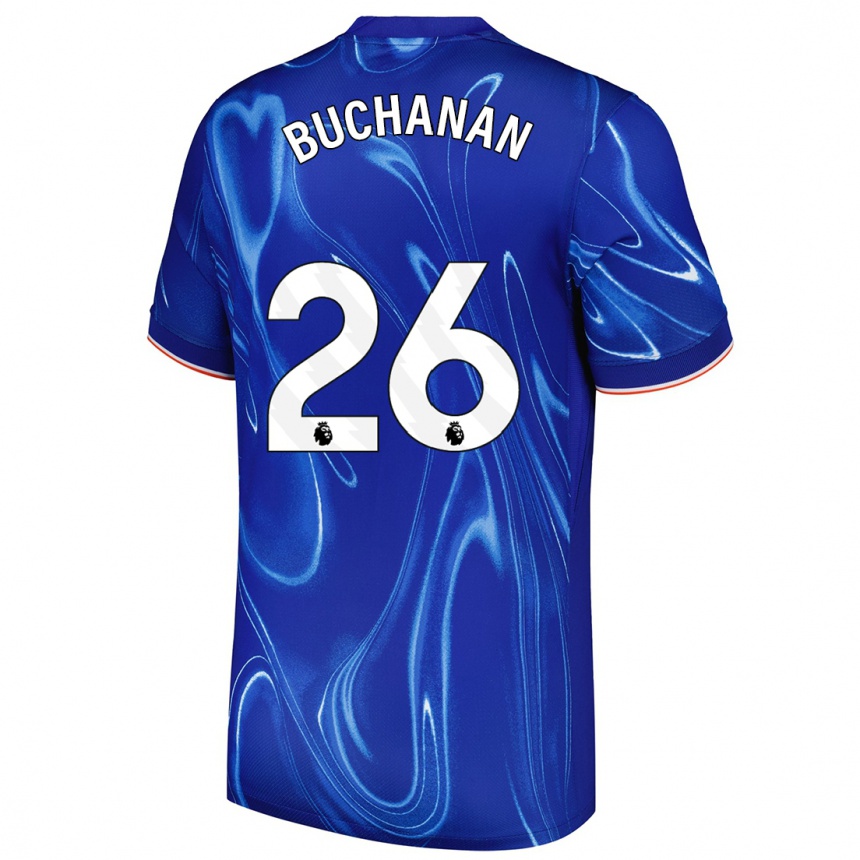 Kids Football Kadeisha Buchanan #26 Blue White Home Jersey 2024/25 T-Shirt