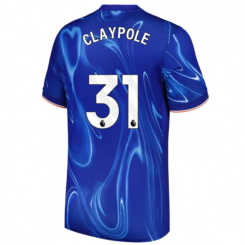 Kids Football Aimee Claypole #31 Blue White Home Jersey 2024/25 T-Shirt