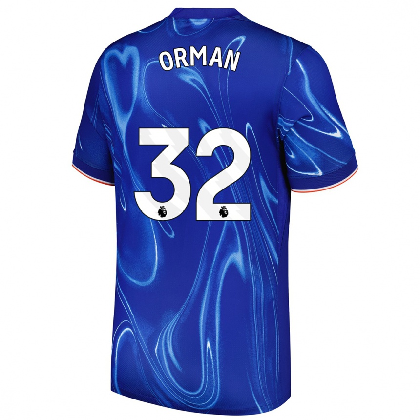 Kids Football Emily Orman #32 Blue White Home Jersey 2024/25 T-Shirt