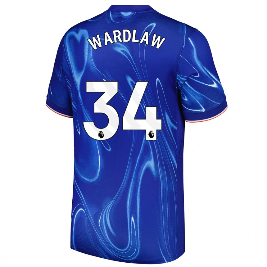 Kids Football Charlotte Wardlaw #34 Blue White Home Jersey 2024/25 T-Shirt