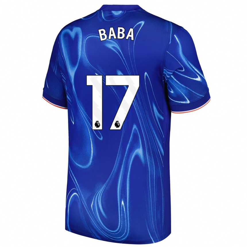 Kids Football Abdul-Rahman Baba #17 Blue White Home Jersey 2024/25 T-Shirt