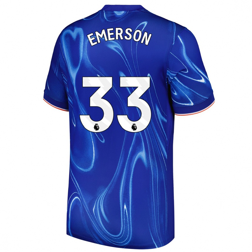 Kids Football Emerson #33 Blue White Home Jersey 2024/25 T-Shirt