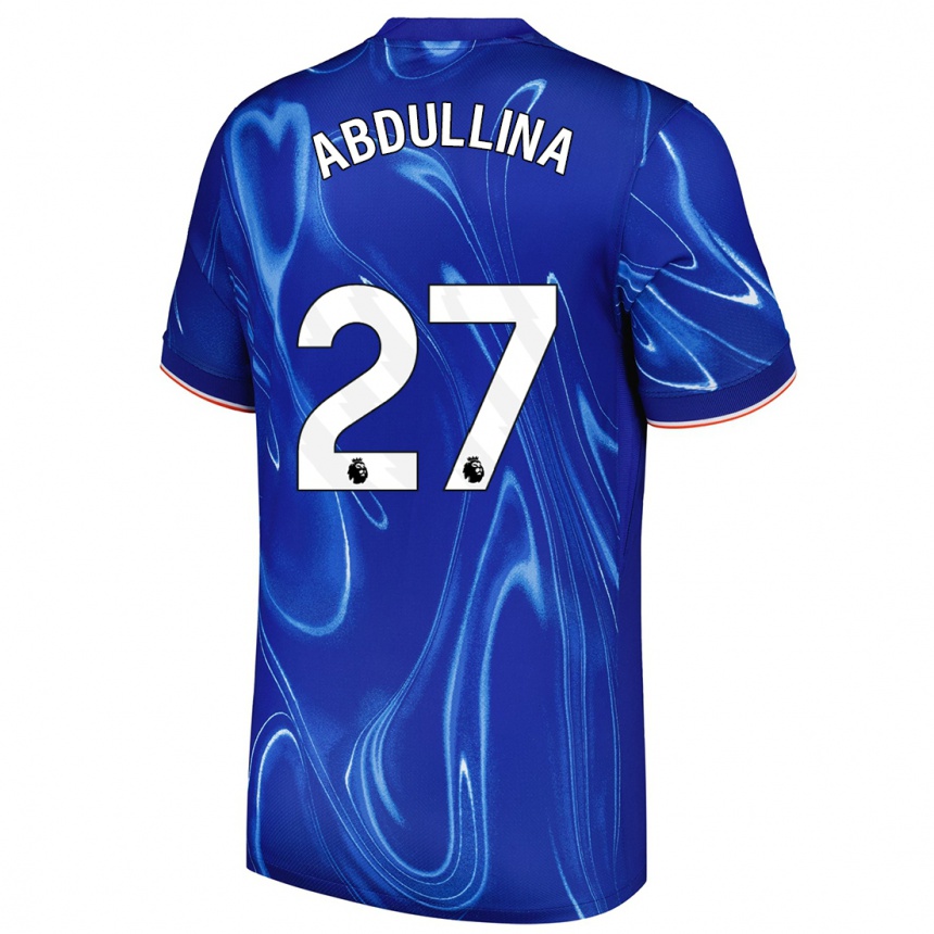 Kids Football Alsu Abdullina #27 Blue White Home Jersey 2024/25 T-Shirt