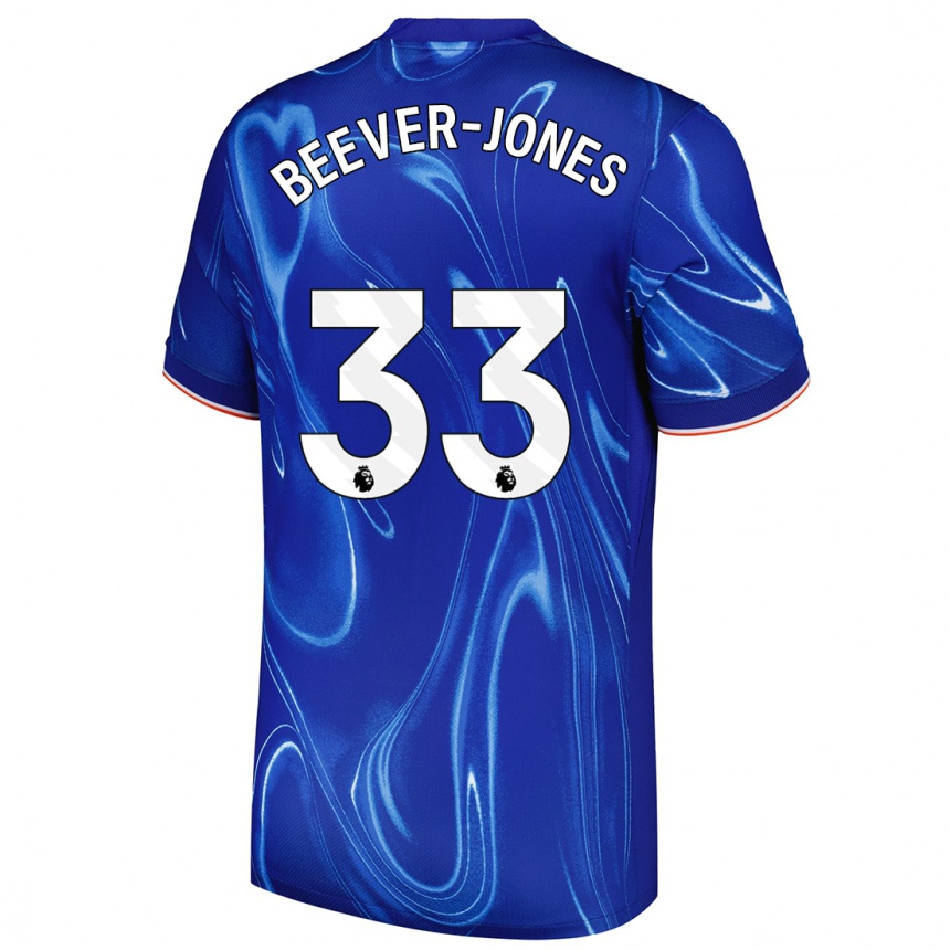 Kids Football Aggie Beever-Jones #33 Blue White Home Jersey 2024/25 T-Shirt