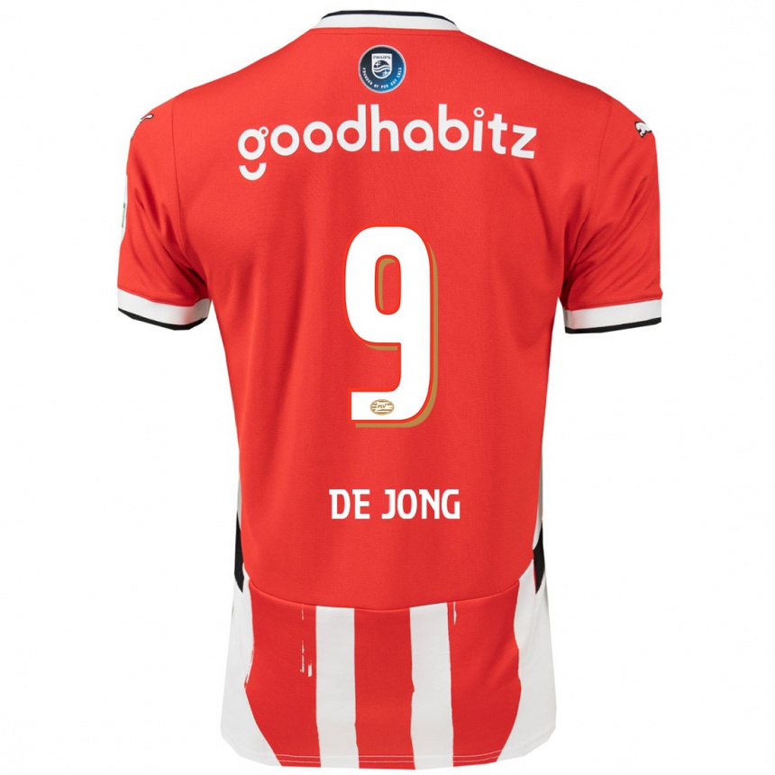 Kids Football Luuk De Jong #9 Red White Home Jersey 2024/25 T-Shirt