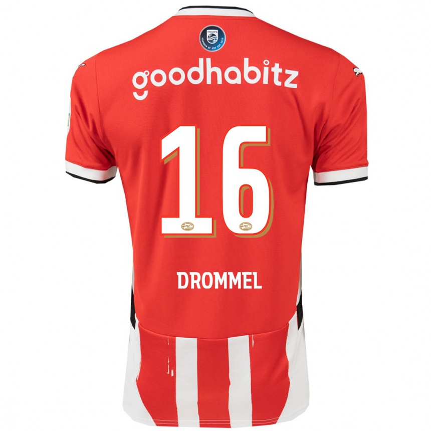 Kids Football Joël Drommel #16 Red White Home Jersey 2024/25 T-Shirt