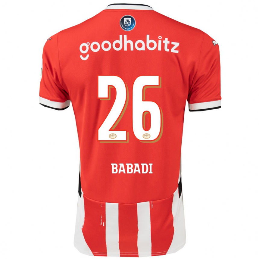 Kids Football Isaac Babadi #26 Red White Home Jersey 2024/25 T-Shirt