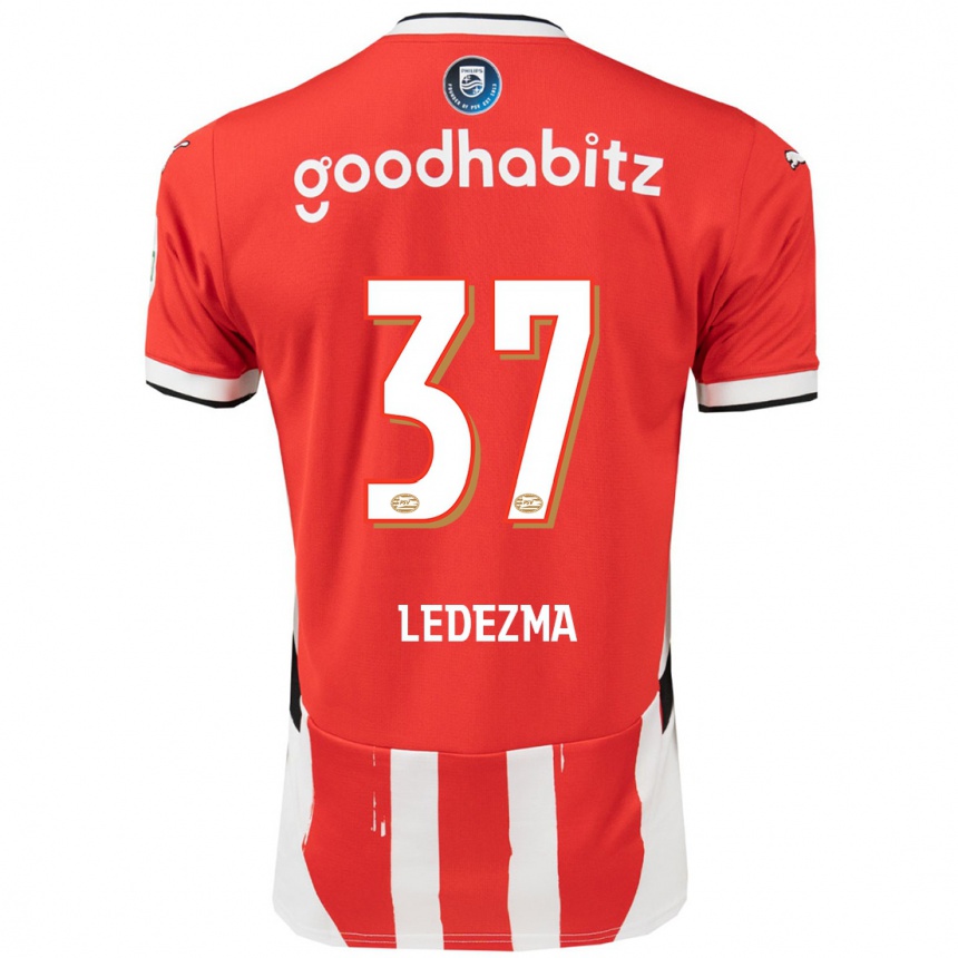 Kids Football Richard Ledezma #37 Red White Home Jersey 2024/25 T-Shirt