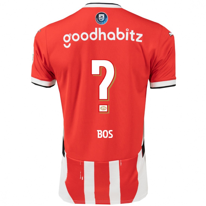 Kids Football Floris Bos #0 Red White Home Jersey 2024/25 T-Shirt