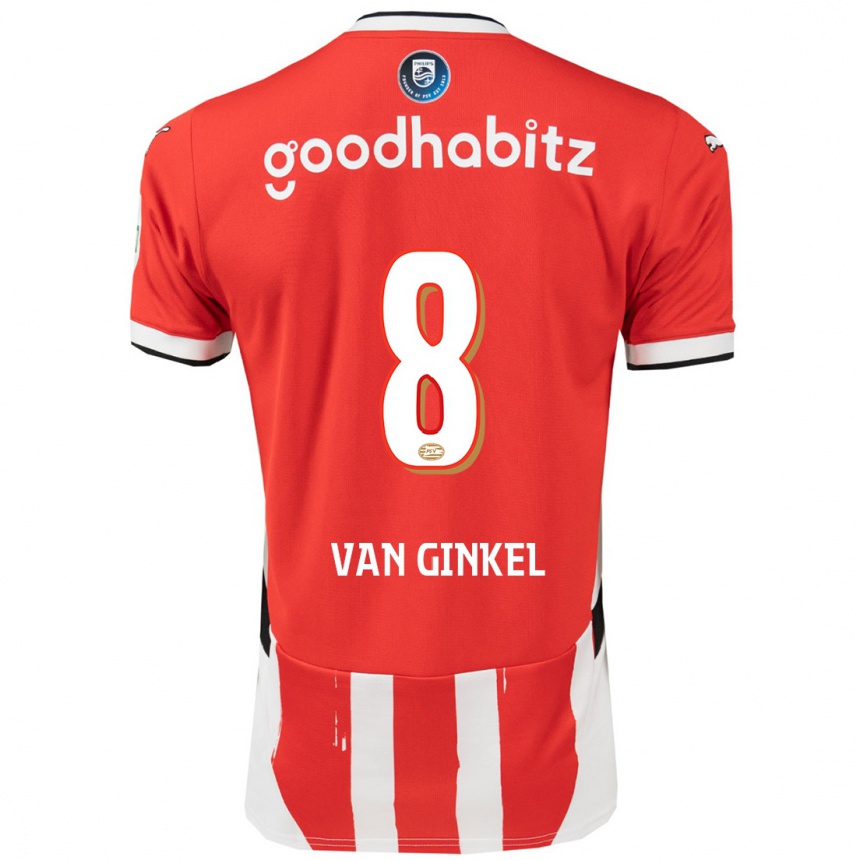 Kids Football Marco Van Ginkel #8 Red White Home Jersey 2024/25 T-Shirt