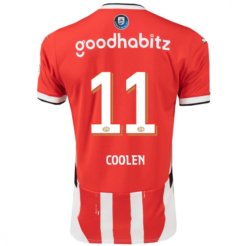 Kids Football Nadia Coolen #11 Red White Home Jersey 2024/25 T-Shirt