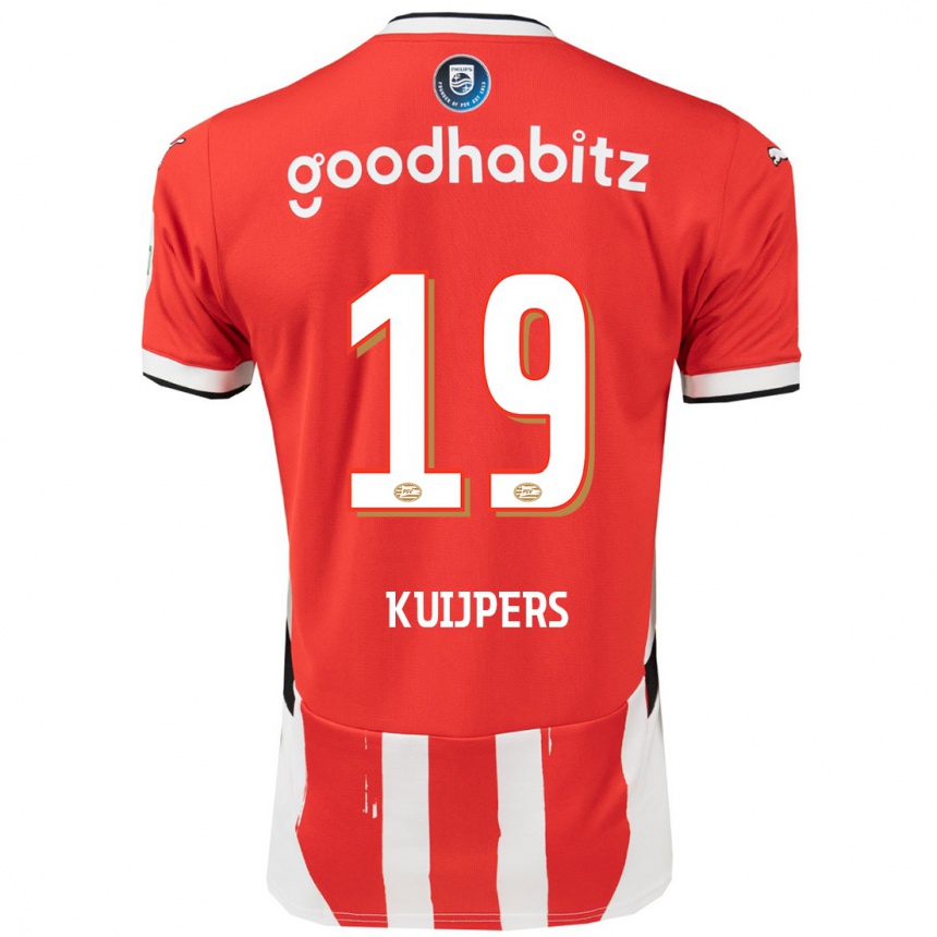 Kids Football Jeslynn Kuijpers #19 Red White Home Jersey 2024/25 T-Shirt