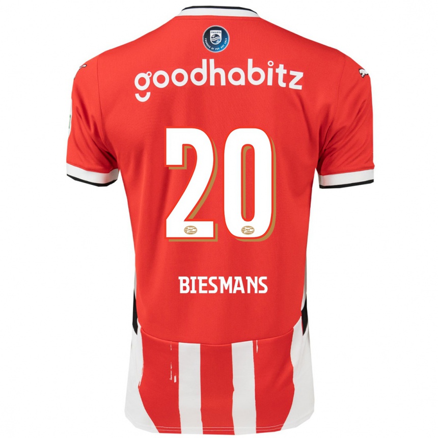 Kids Football Julie Biesmans #20 Red White Home Jersey 2024/25 T-Shirt