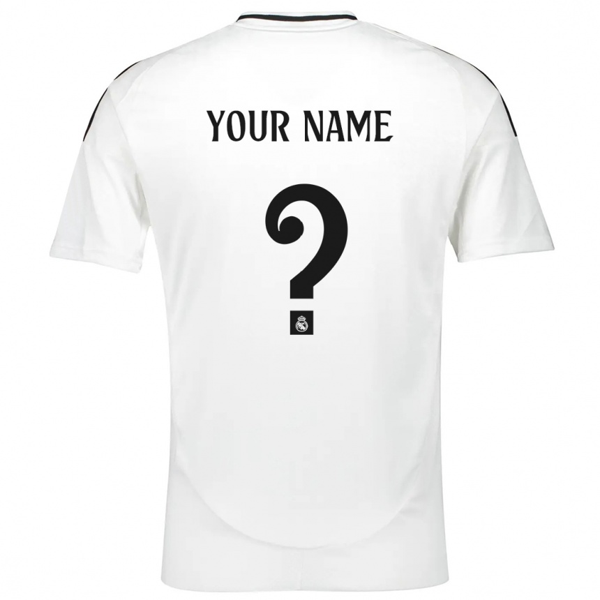 Kids Football Your Name #0 White Home Jersey 2024/25 T-Shirt