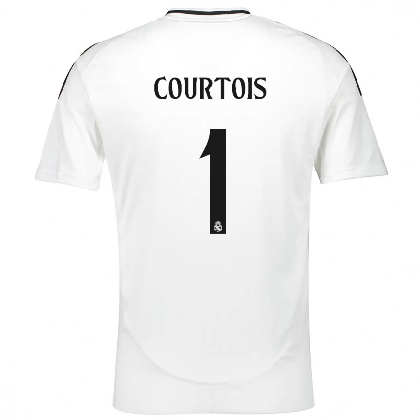 Kids Football Thibaut Courtois #1 White Home Jersey 2024/25 T-Shirt