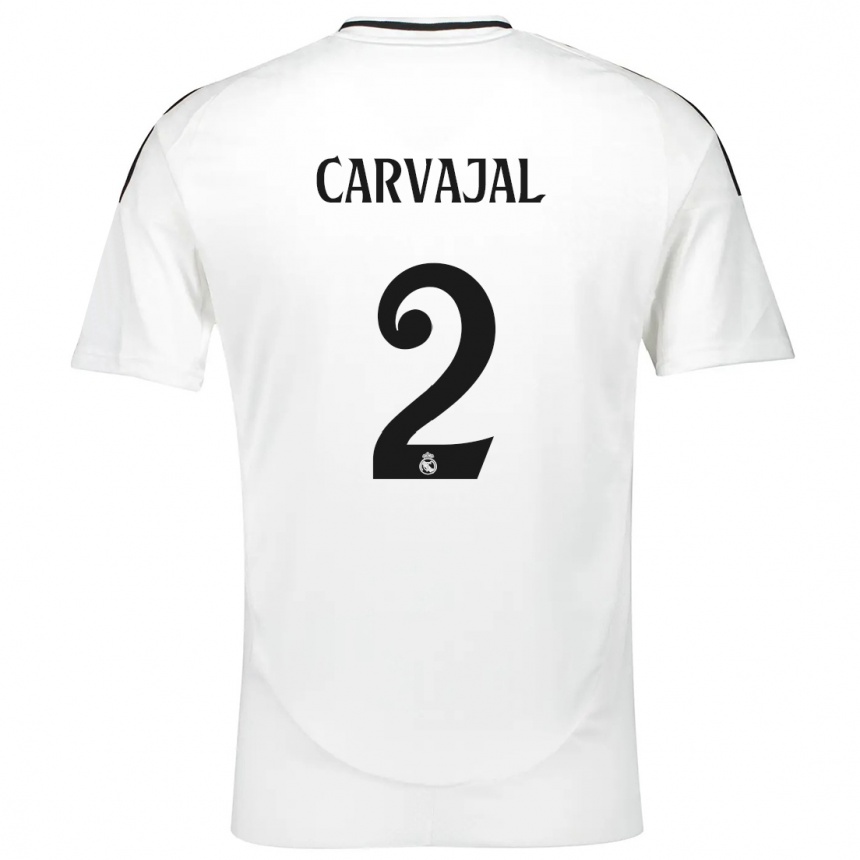 Kids Football Daniel Carvajal #2 White Home Jersey 2024/25 T-Shirt