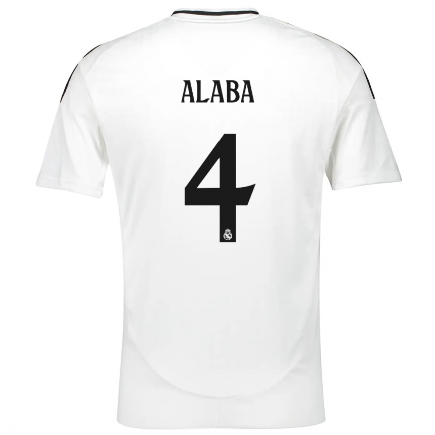 Kids Football David Alaba #4 White Home Jersey 2024/25 T-Shirt