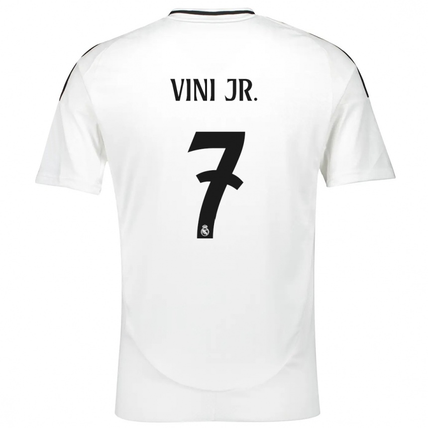 Kids Football Vinicius Junior #7 White Home Jersey 2024/25 T-Shirt