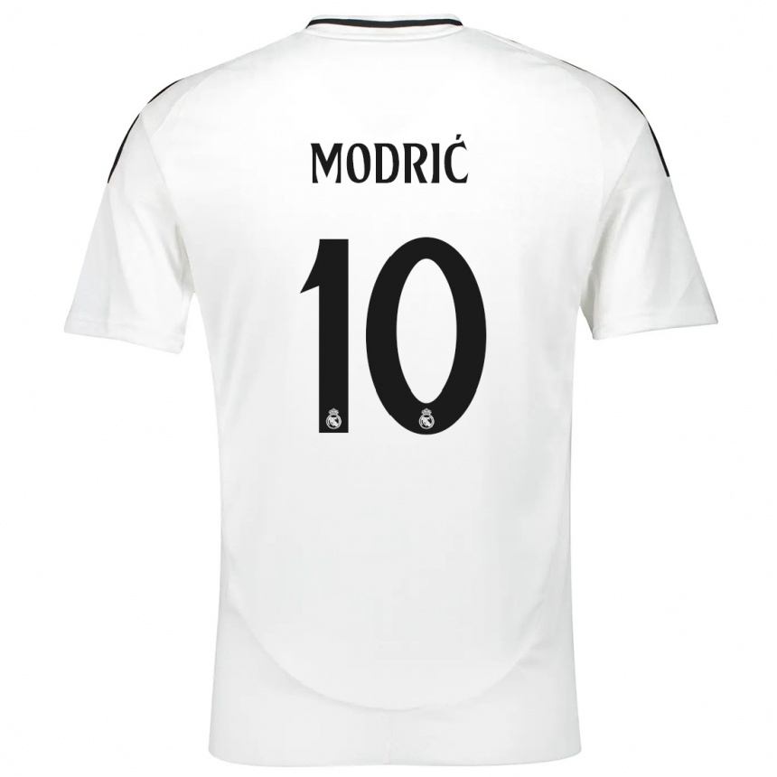 Kids Football Luka Modric #10 White Home Jersey 2024/25 T-Shirt