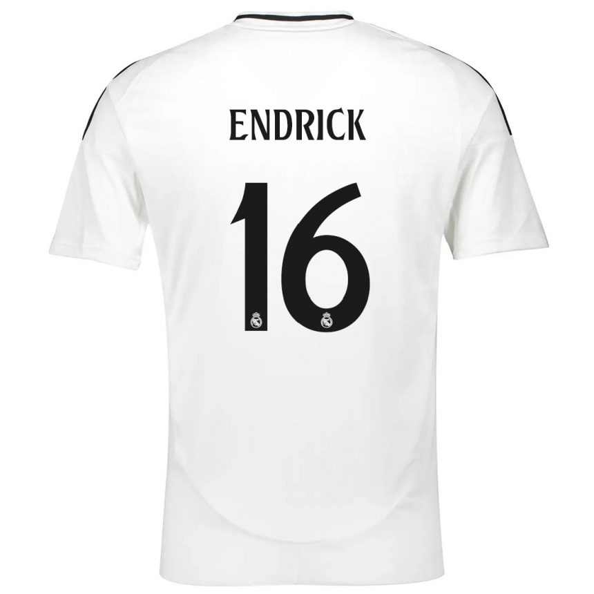 Kids Football Endrick #16 White Home Jersey 2024/25 T-Shirt