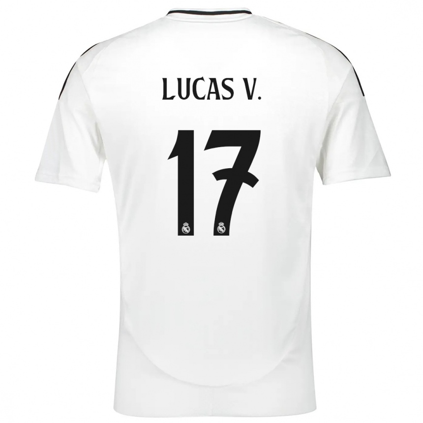 Kids Football Lucas Vazquez #17 White Home Jersey 2024/25 T-Shirt