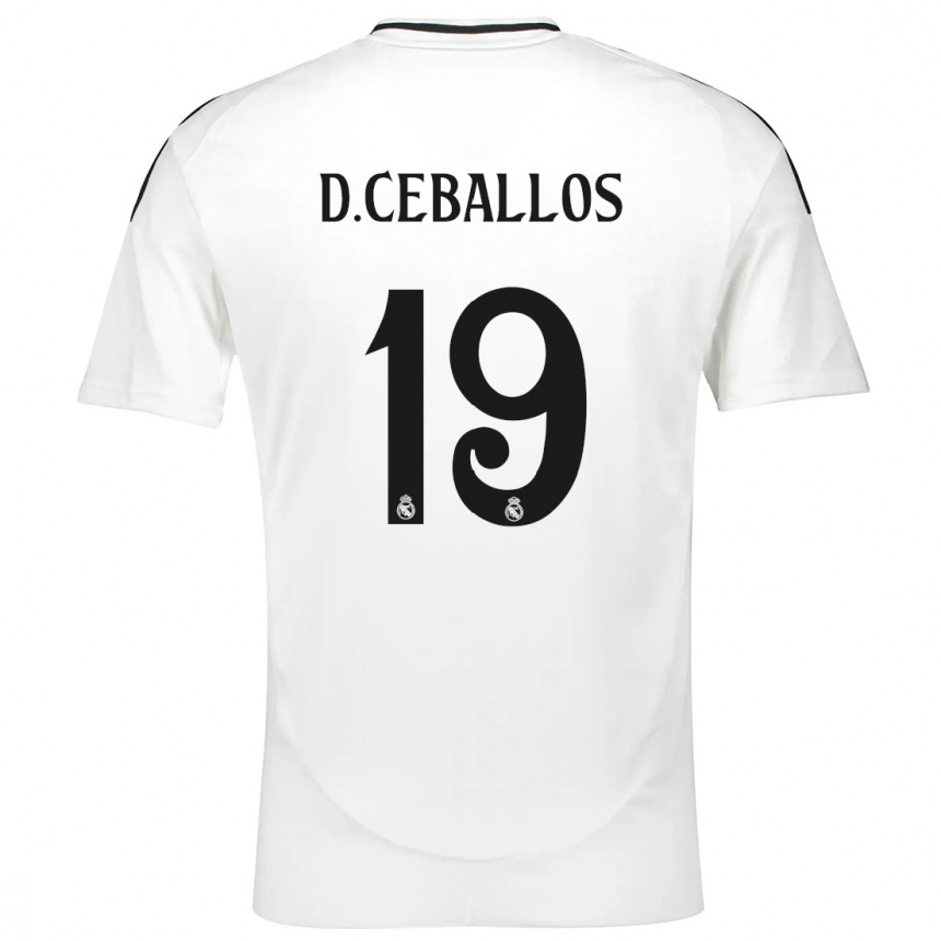 Kids Football Dani Ceballos #19 White Home Jersey 2024/25 T-Shirt