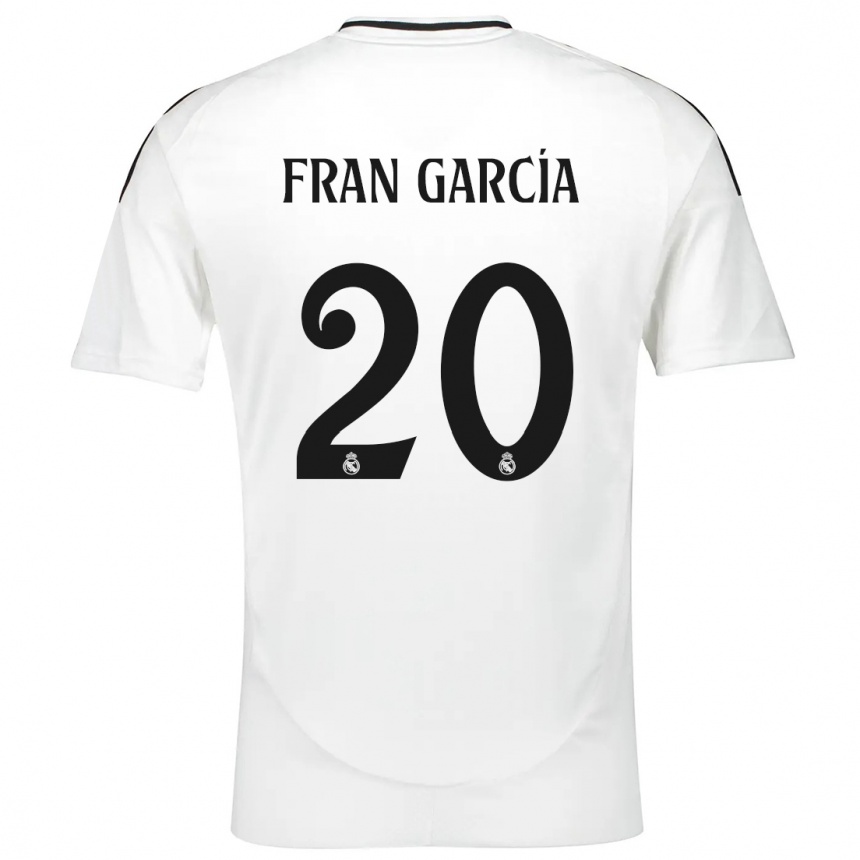 Kids Football Fran García #20 White Home Jersey 2024/25 T-Shirt