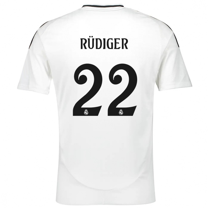 Kids Football Antonio Rudiger #22 White Home Jersey 2024/25 T-Shirt