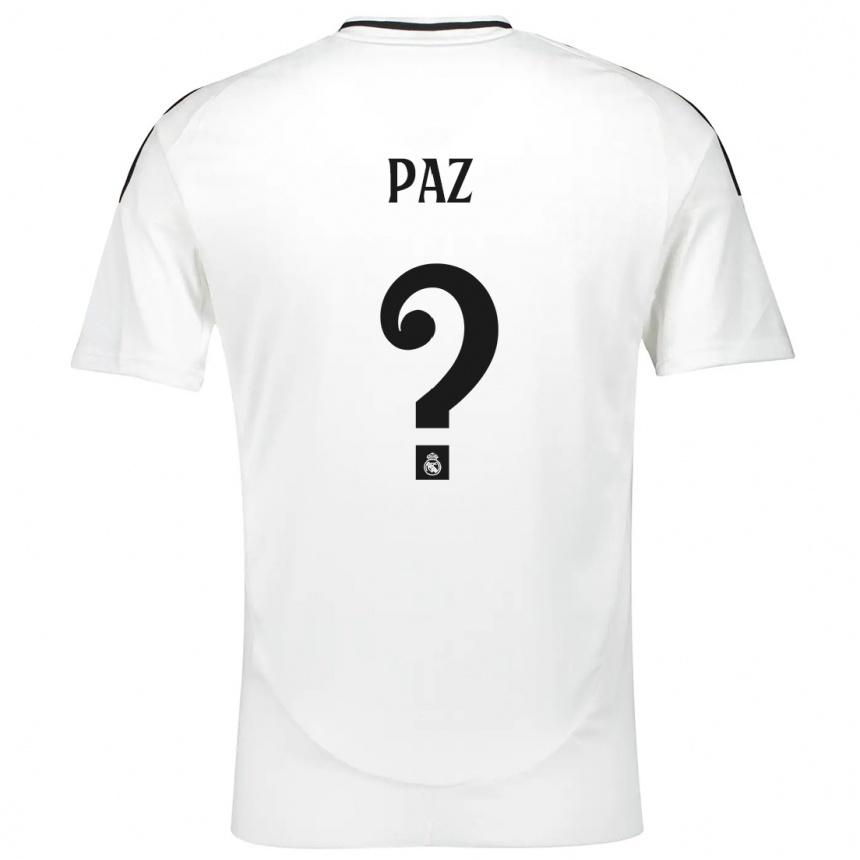 Kids Football Nico Paz #0 White Home Jersey 2024/25 T-Shirt