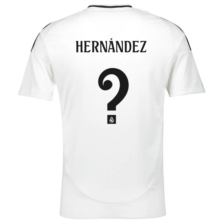 Kids Football Enaitz Hernández #0 White Home Jersey 2024/25 T-Shirt